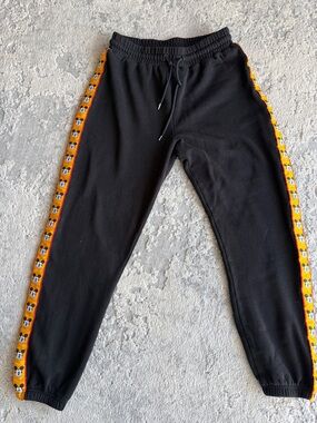 Disney Black Jogger Pants with Mickey Character Side Stripe